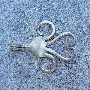 Vintage Artisan Silver Octopus Fork Pendant